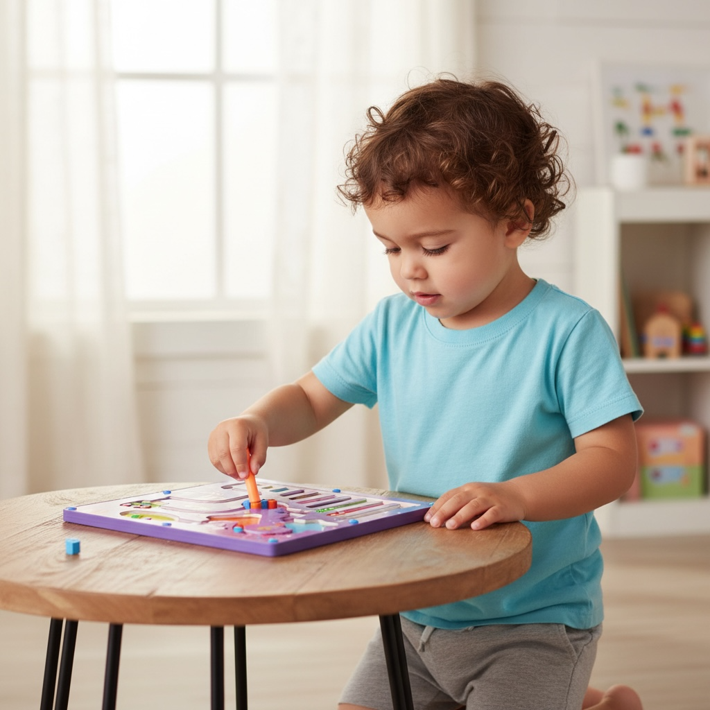 Wooden Maze Pen Rolling Ball Toy