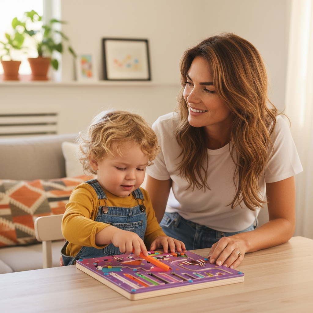Wooden Maze Pen Rolling Ball Toy